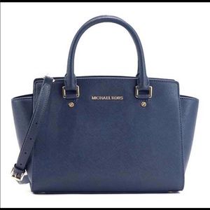 Navy Michael Kors Satchel